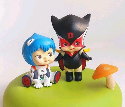 Kewpie Minifigur x 2, Evangelion Rei Ayanami & Doronjo Yatterman  