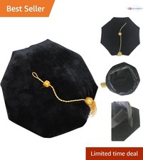 Doctoral Tam Black Velvet 8-Sided Adjustable with Gold Bullion Tassel