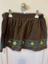 Girls Brown skirt with flowers size large 10/12