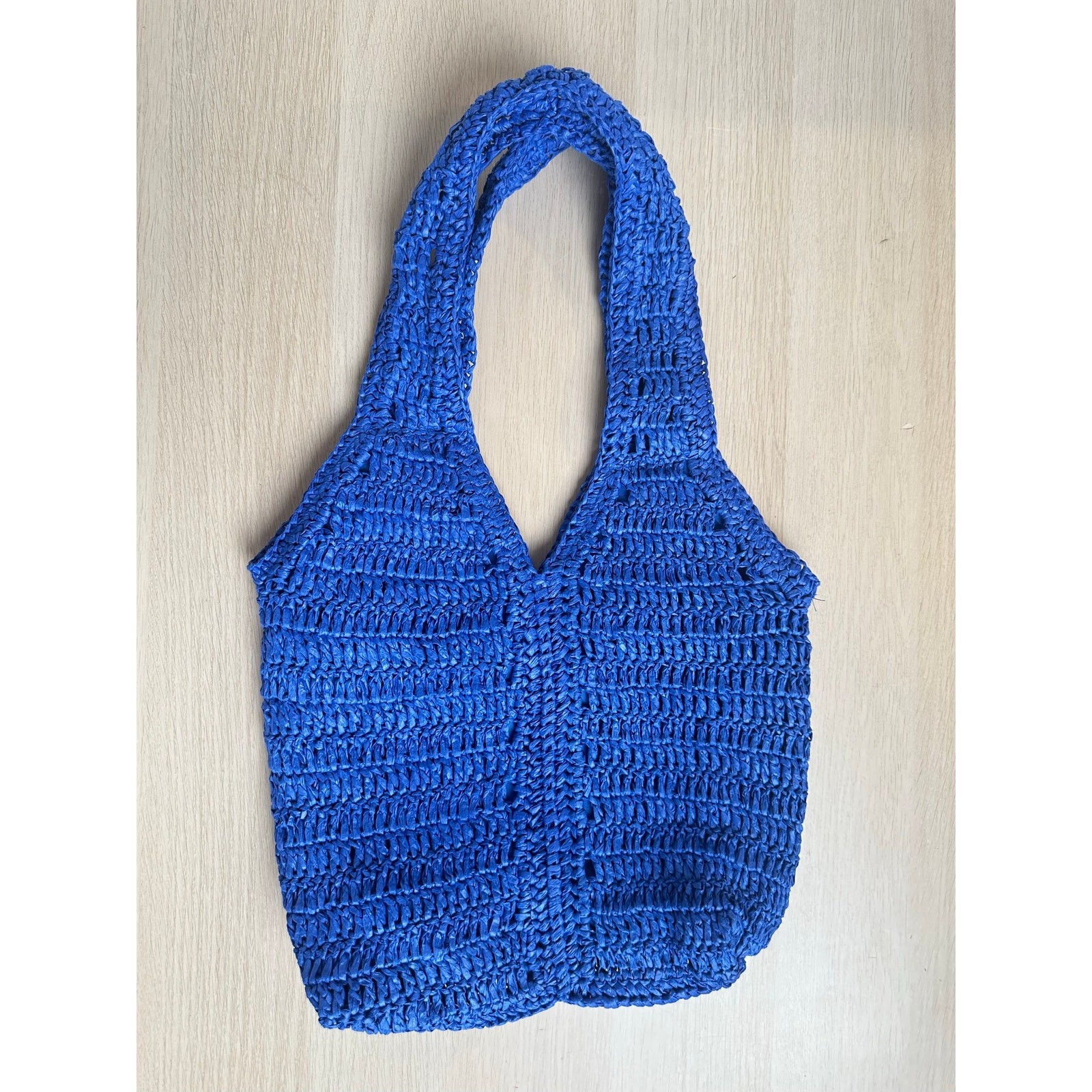 Rare 525 America Woven Straw Blue Bag - NWT
