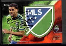 2015 Topps Apex MLS jumbo crest relic auto orange 3/25 Lamar Neagle Seattle