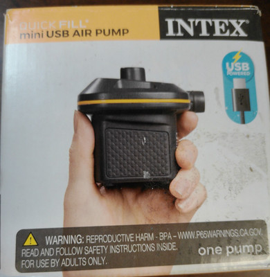 INTEX Quick-Fill Mini USB Air Pump Portable Inflator Carry Bag Not included