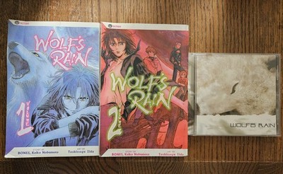 Wolf's Rain Vol 1 and 2 Manga Graphic Novel and Soundtrack CD Set English
