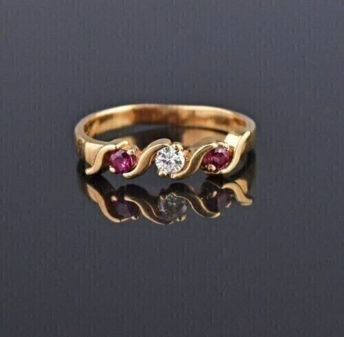 2Ct Round Cut Simulated Red Ruby Women's Engagement Ring 14K Yellow Gold Plated