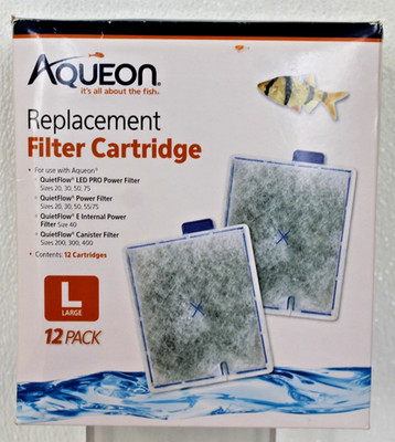 Aqueon 100106419 Quiet Flow Large Filter Cartridge - 12 Pack
