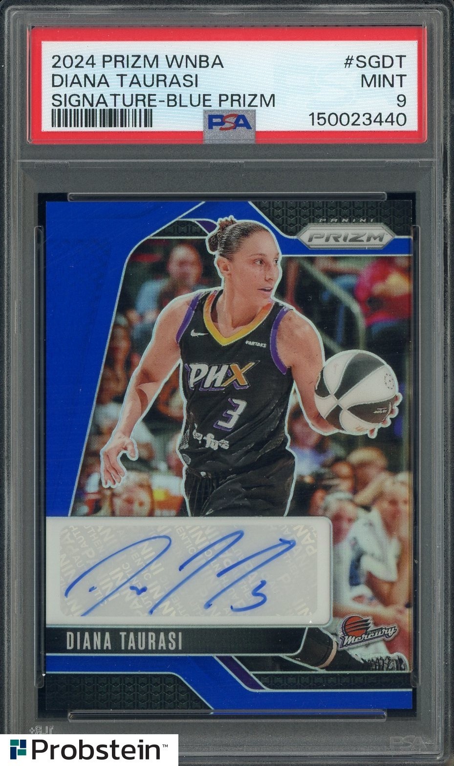 2024 Panini Prizm WNBA Blue Prizm Diana Taurasi AUTO 10/75 PSA 9 MINT