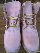 Timberland Premium 6" Waterproof Boots Diamond Plate Pink Girls