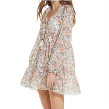 Veronica Beard Floral Long Sleeve Danica Mini Dress Size Large