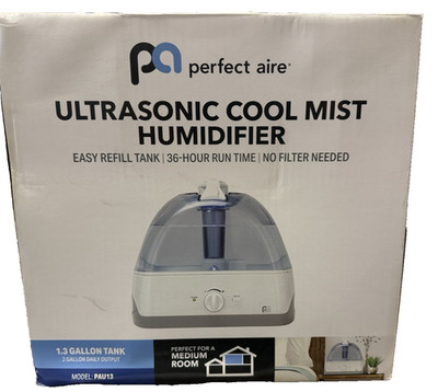 Perfect Aire PAU13 1.3 Gallon Table Top Micro Mist Humidifier, 1.3-Gallon, White
