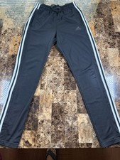 Small Adidas Men's Black Primegreen Track Pants Athletic Side Stripe Zip CE9963