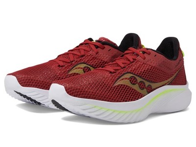 Saucony Men's Kinvara 14, White / Poppy Red / Yellow Size 11