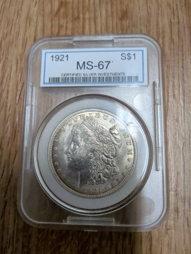 1921 Morgan Silver Dollar $1 BU High Grade Lustrous CSI Holder Nice Eye Appeal
