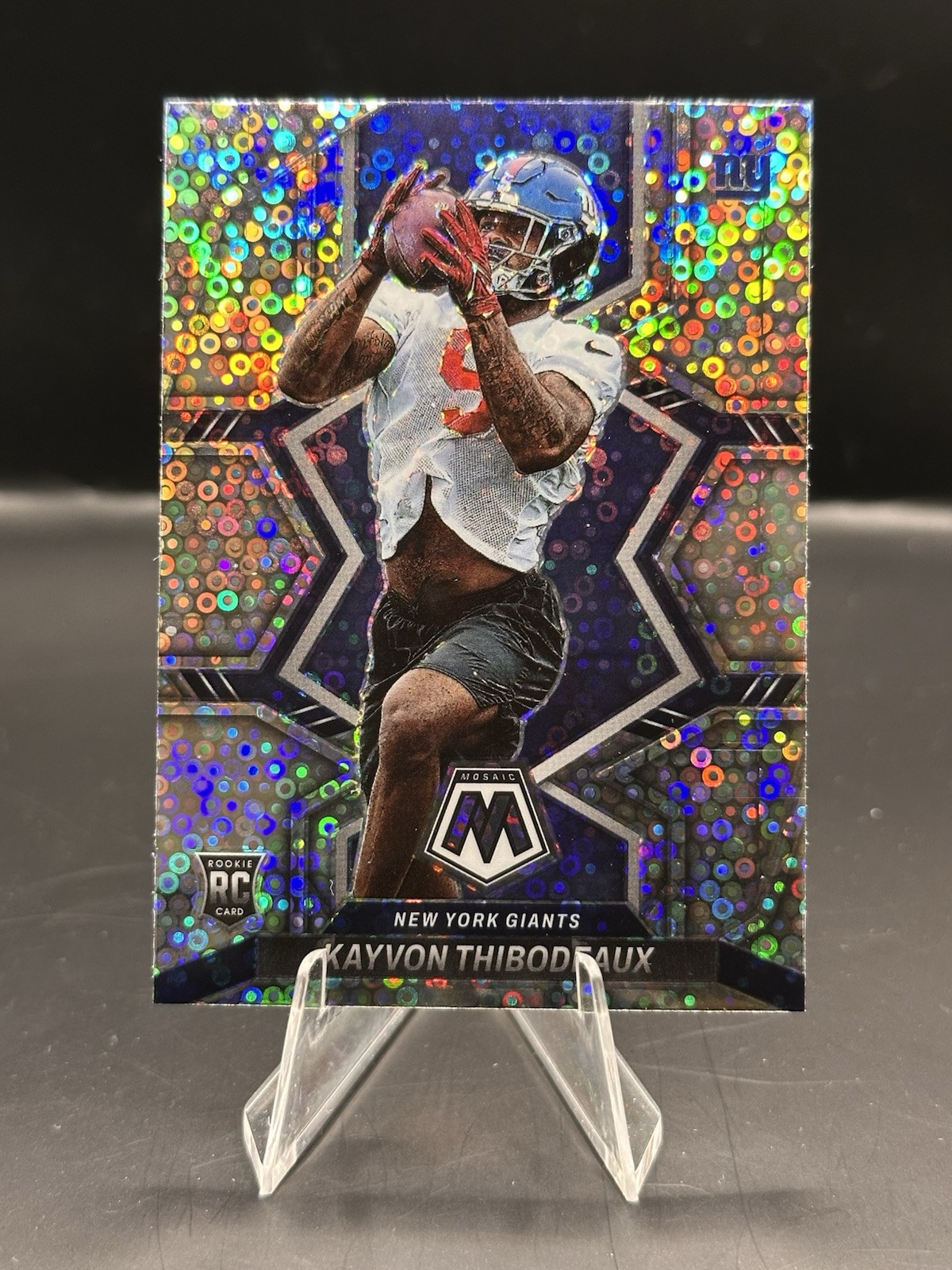 Kayvon Thibodeaux SP ROOKIE NO HUDDLE SILVER DISCO 2022 Mosaic #344 NY Giants