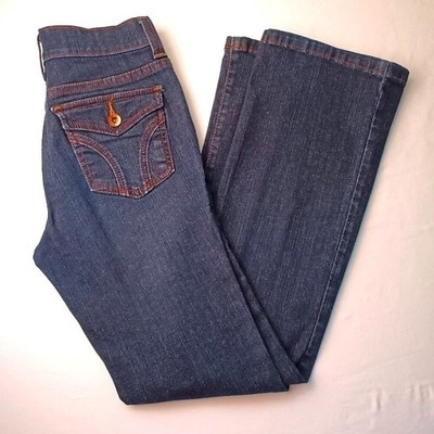DKNY Jeans Women Soho Dark Wash Flap Pocket Bootcut Jeans Size 2 Indigo Blue