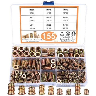 Gewindeeinsatz Holz M4 M5 M6 M8 155 Stück Einschraubmutter Set Für Möbel