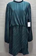 NWT Nine West Formal Dress Balloon Sleeve Silky Green Dress Size XXL