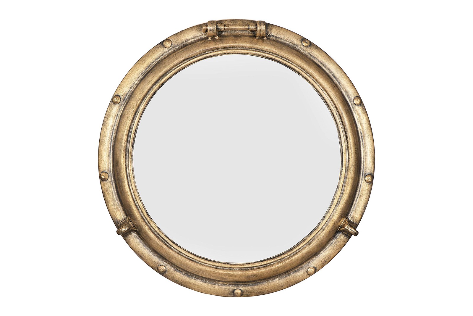 Gold Round Porthole Wall Mirror by Creative Co-Op