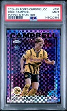 Cole Campbell 2024-25 Topps Chrome Purple X-Fractor /3 PSA 9 #191 Rookie RC