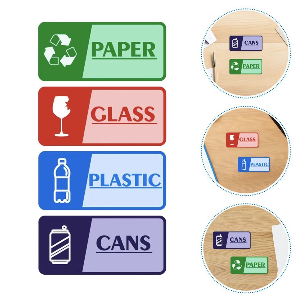 20 Pcs Garbage Collection Sign Stickers Recycling Signs for Bins | eBay