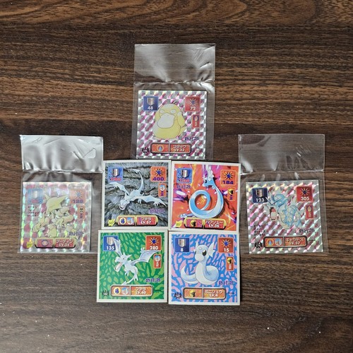 Pokemon Amada Sticker Lot Alakazam Psyduck Gyarados Dratini Aerodactyl Dragonair