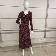 FARM RIO Chelsea Garden Flowers Knot Maxi Dress Women's Size M Purple