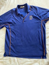 Nike Florida Gators Mens XL Blue W/Orange Trim Short Sleeve NCAA Polo Shirt Golf