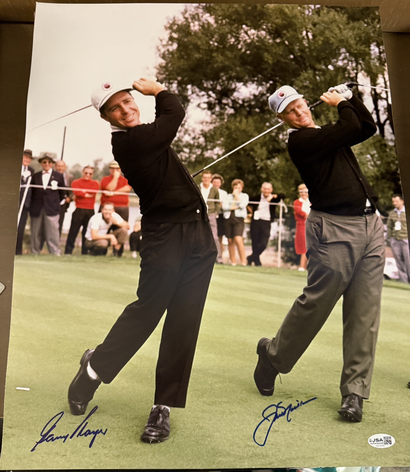 Jack Nicklaus & Gary Player Autographed Signed 16X20 PHOTO PICTURE MASTERS JSA COA 