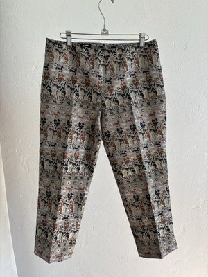 Jil Sander Navy Capri Hose Jacquard mit Muster Y2K 90s