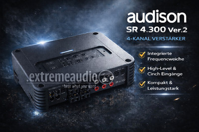 Audison SR 4.300 Ver.2 4-KANAL VERSTÄRKER mit FREQUENZWEICHE