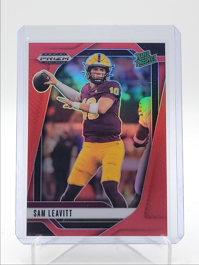 SAM LEAVITT 2025 PANINI PRIZM DRAFT RATED PROSPECT RED A /399 Q6136