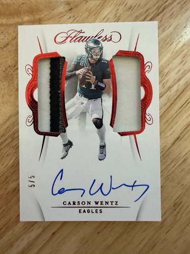 2020 Panini Flawless Carson Wentz Patch Auto 5/5