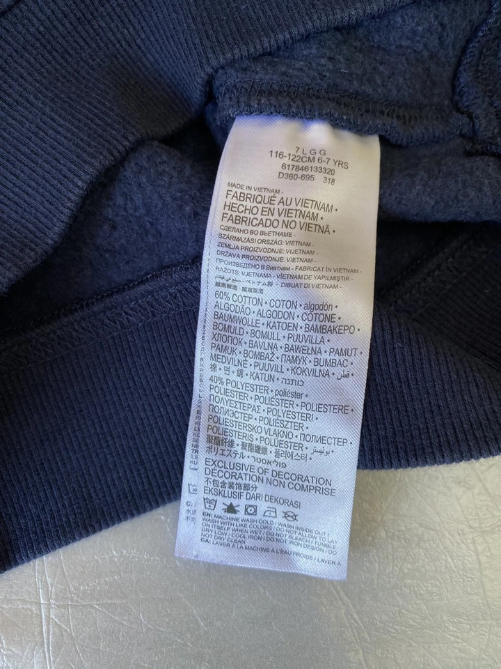 Sudadera Nike Futura Gráfica Niños 7 Azul Marino Pullover Manga Larga Cuello Redondo Logo P Foto 4 de 4