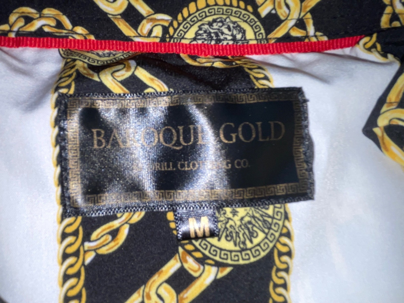 MEN M BAROQUE GOLD LOUD PRINT STRIPE CHAINS LUXURY MAJESTIC BALLIN' BUTTON SHIRT image 8