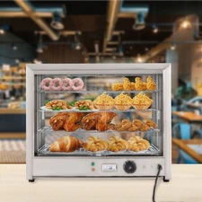 4-Tier Commercial Food Warmer Display Case Heated Countertop Pizza Cabinet 800W