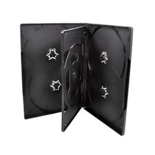 25 Pack Maxtek Standard 14mm Black Six 6 Disc DVD Cases with Double Sided F...