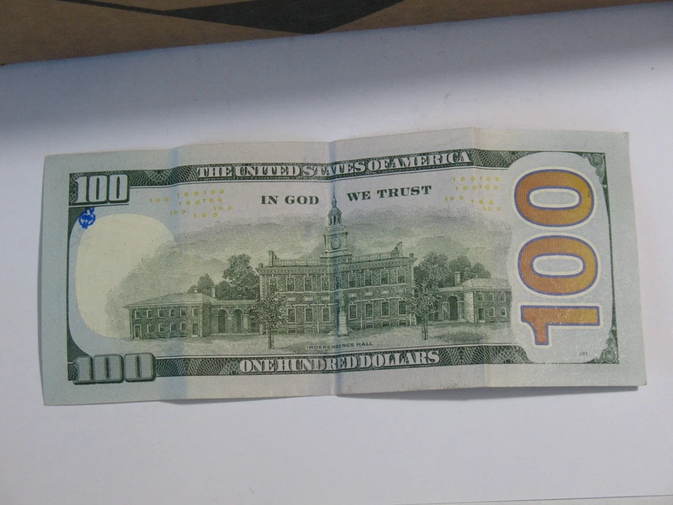 rare 2013~ $100 DOLLAR BILL w/ RARE "SKULL CHOP STAMP", 2 SIDED STAMP ~ LOOK - Image 4 of 4