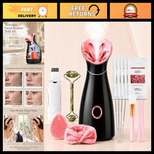 Nano Ionic Facial Steamer Spa Kit - Deep Pore Cleaning, Hydration 17 Tools