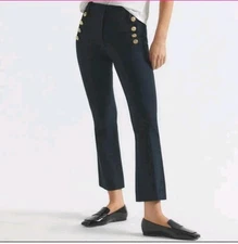 Derek Lam 10 Crosby Robertson Crop Flare Trouser Women’s Size 2 Navy
