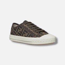 Fendi Womens Brown FF Domino Sneaker Shoe Siz...