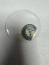 Vintage V.T.F. Pocket Watch Glass Crystal Round Domed 37.26mm 16 8/16 13 6 Clear
