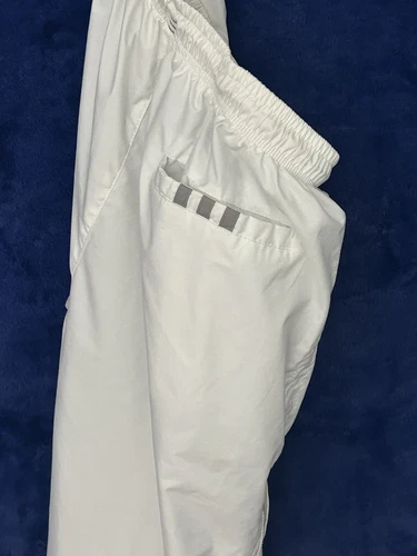 VINTAGE Y2K ADIDAS 3 Stripe Ankle Zip Windbreaker Track Pants Size Medium White - Picture 13 of 22