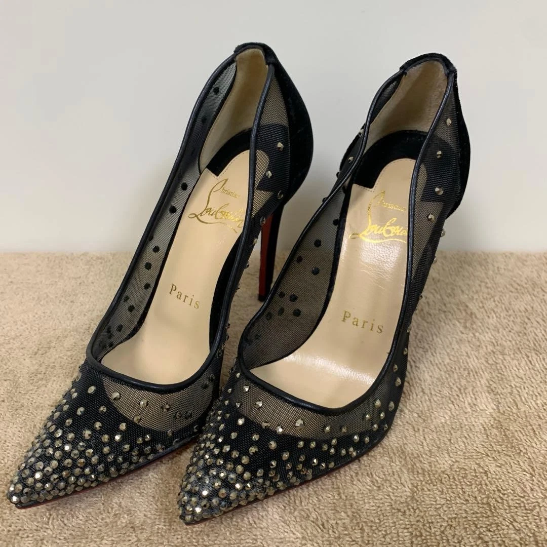 【新品/未使用】クリスチャンルブタン Follies Strass 38.5 Follies Strass ベージュ メッシュ - Shoes - Women - Christian Louboutin