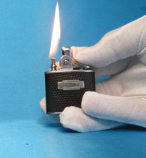 Very Rare Vintage English Ronson "Snake Skin" Standard Cigarette Lighter.