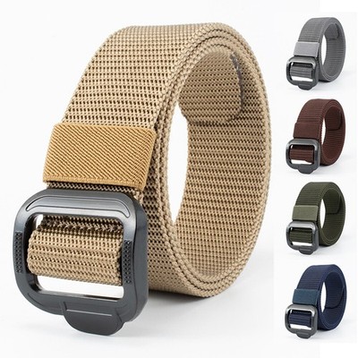 Mens Stretch Belt Quick Release Buckle Belt Strong Nylon Elastic Trouser Belts