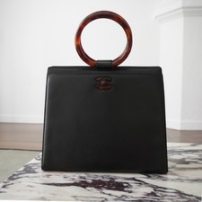 CHANEL Rare Vintage Tortoiseshell Ring Handle Bag with Zeko's COA
