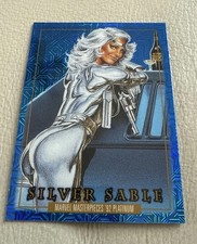 2024 Skybox Marvel Masterpieces ‘92 Platinum SILVER SABLE Blue Traxx #81