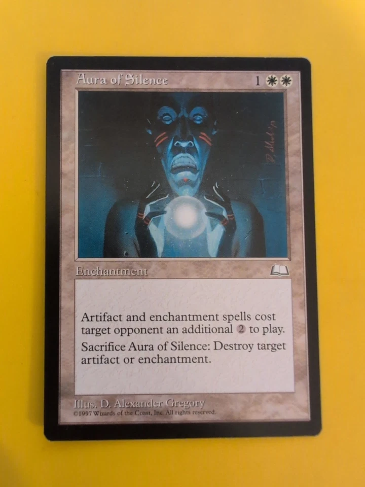 Aura of Silence.  Old Vintage. Weatherlight  Magic the Gathering Card. - Image 3 of 4