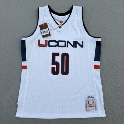 #ad Men’s Mitchell amp; Ness UCONN Huskies Swingman Jersey Emeka Okafor White Large $99.00