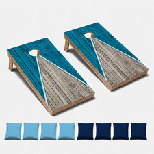 Turquoise Pyramid All Weather CORNHOLE BEANBAG TOSS GAME Set with Tossing Bags