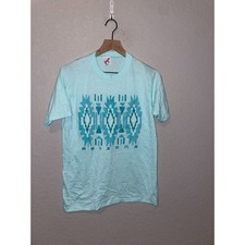 Vintage Arizona Shirt Blue Graphic Native American Tee USA Made 80s 1988 1980s M